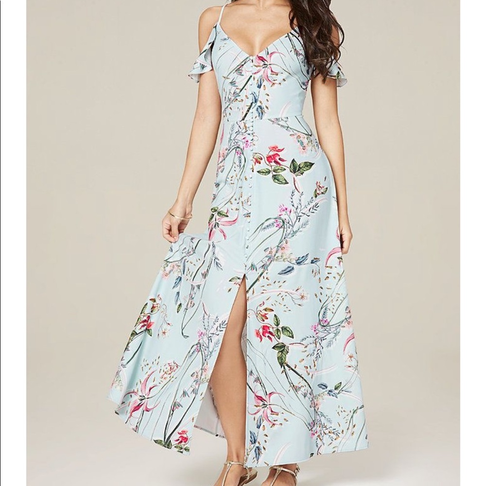 New! Ruffle Shoulder Floral Maxi dress!